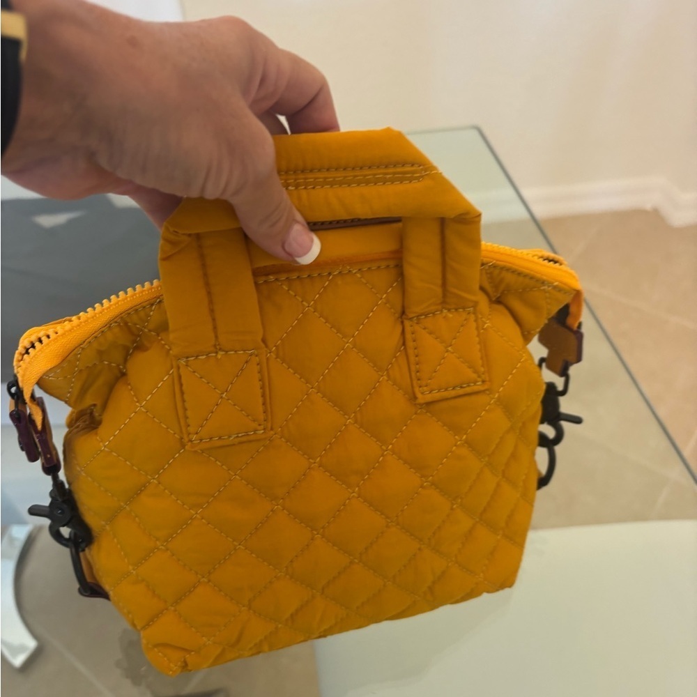 Quilted Yellow Handbag With strap For Crossbody